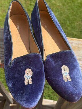 Jack Rogers Velvet Dog Loafers Preppy Coastal Grandma Chic 11M 3434